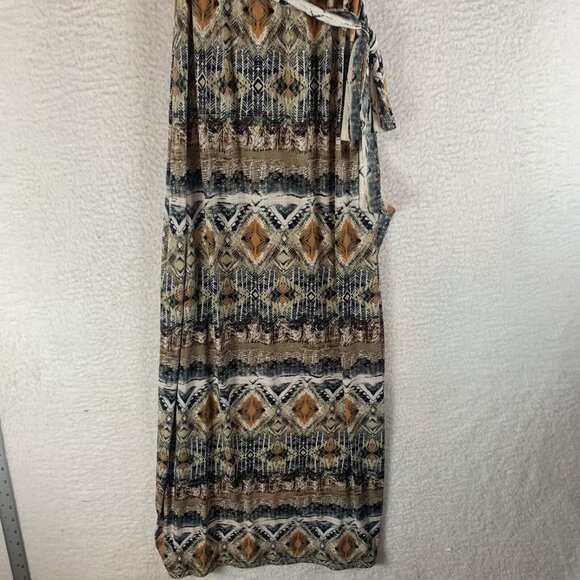 Mlle Gabrielle Women's Geometrical Pattern Cowl Neck Maxi Dress Multi Sz S 10061 - Picture 4 of 13